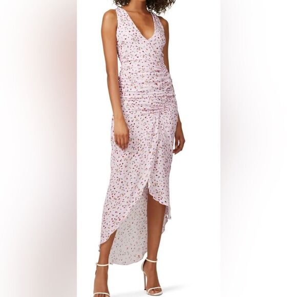 Nicholas Floral Drape Front Silk Dress Size 0 - Picture 1 of 5